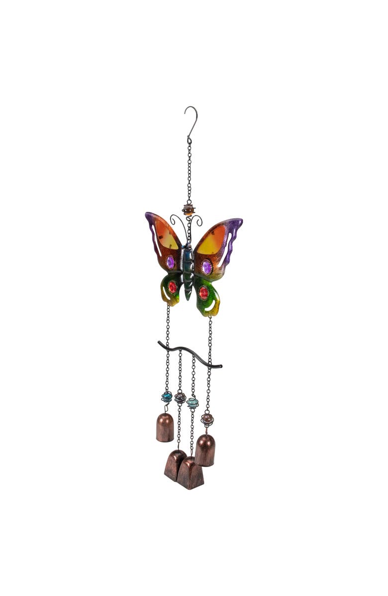 Northlight 24" Purple and Bronze Butterfly Outdoor Garden Windchime, Alternate, color, Purple