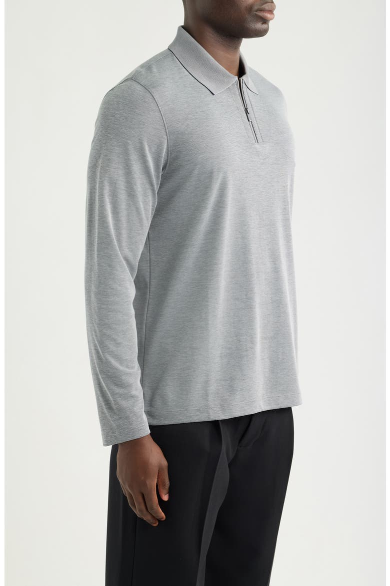 Cochran Long Sleeve Zip Polo, Alternate, color, GRAY