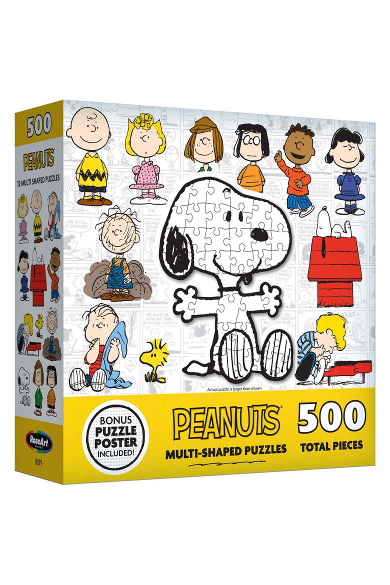 Roseart Mini Shaped Peanuts 500 Piece Puzzle, Main, color, Multicolored