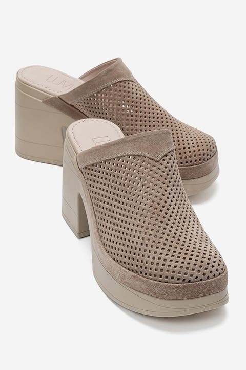 Dejas Leather Platform Block Heel Sandal