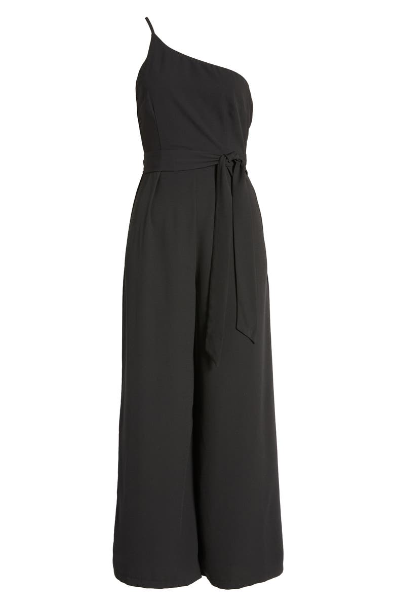 Petal & Pup Leyton Asymmetric Jumpsuit, Alternate, color, Black