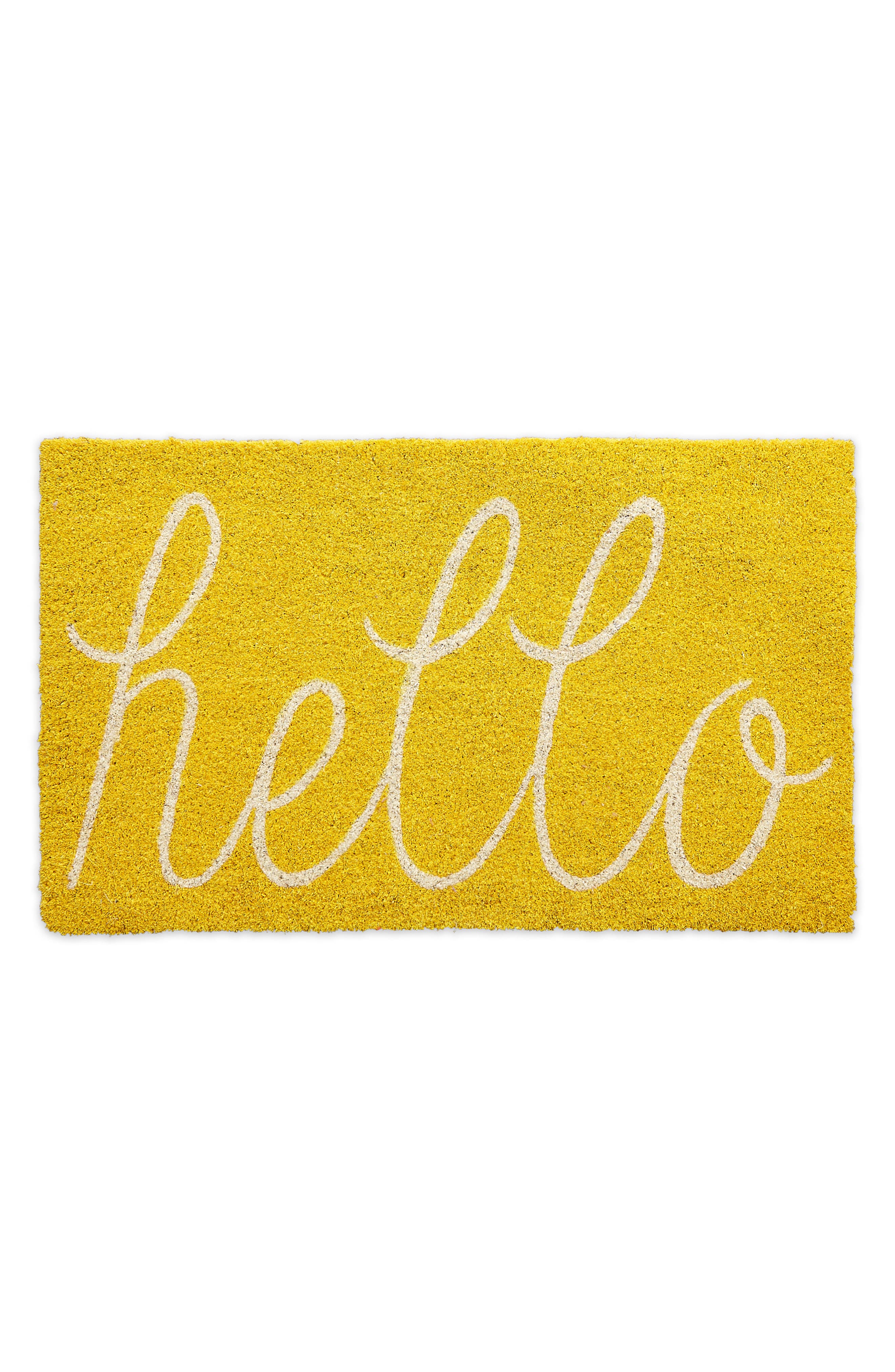Design Imports Yellow Hello Doormat