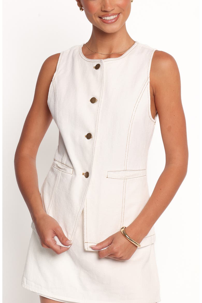 Kristy Denim Vest, Alternate, color, WHITE