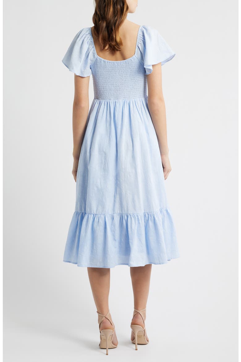 Floral Flutter Sleeve Sundress, Alternate, color, PERIWINKLE