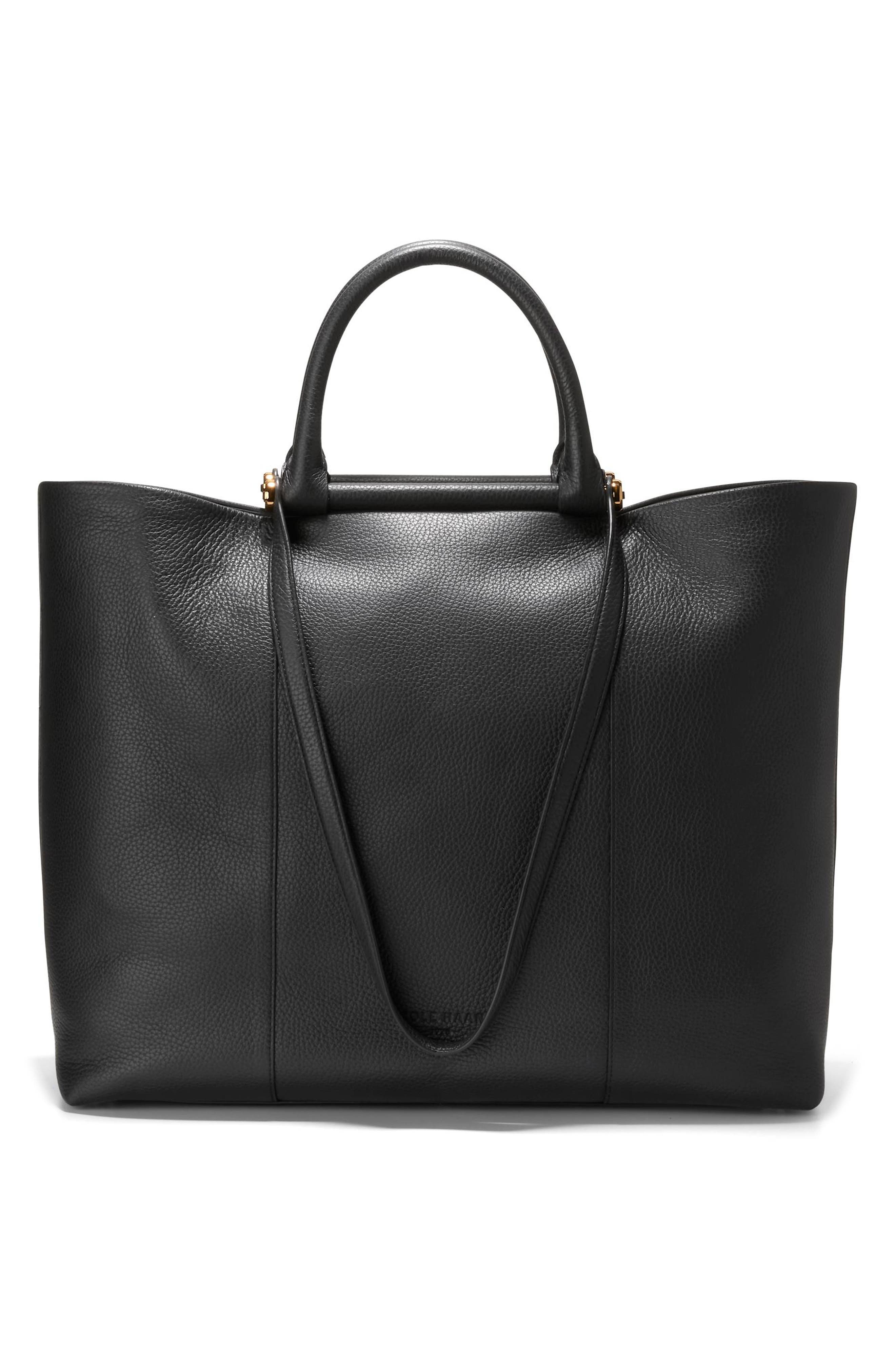 Cole Haan Catherine Leather Tote, Alternate, color, Black