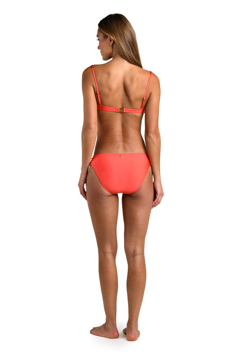 Solids Shirred Side Bikini Bottoms, Alternate, color, SHOCKING ORANGE
