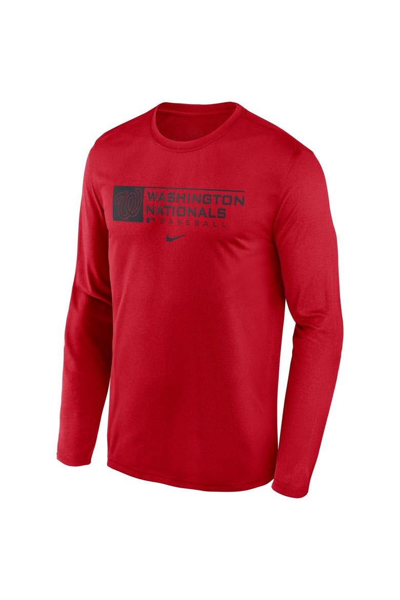 Men's Nike Red Washington Nationals Authentic Collection Performance Long Sleeve T-Shirt, Alternate, color, Red