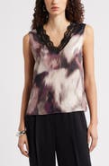 Nordstrom Lace Trim Satin Tank