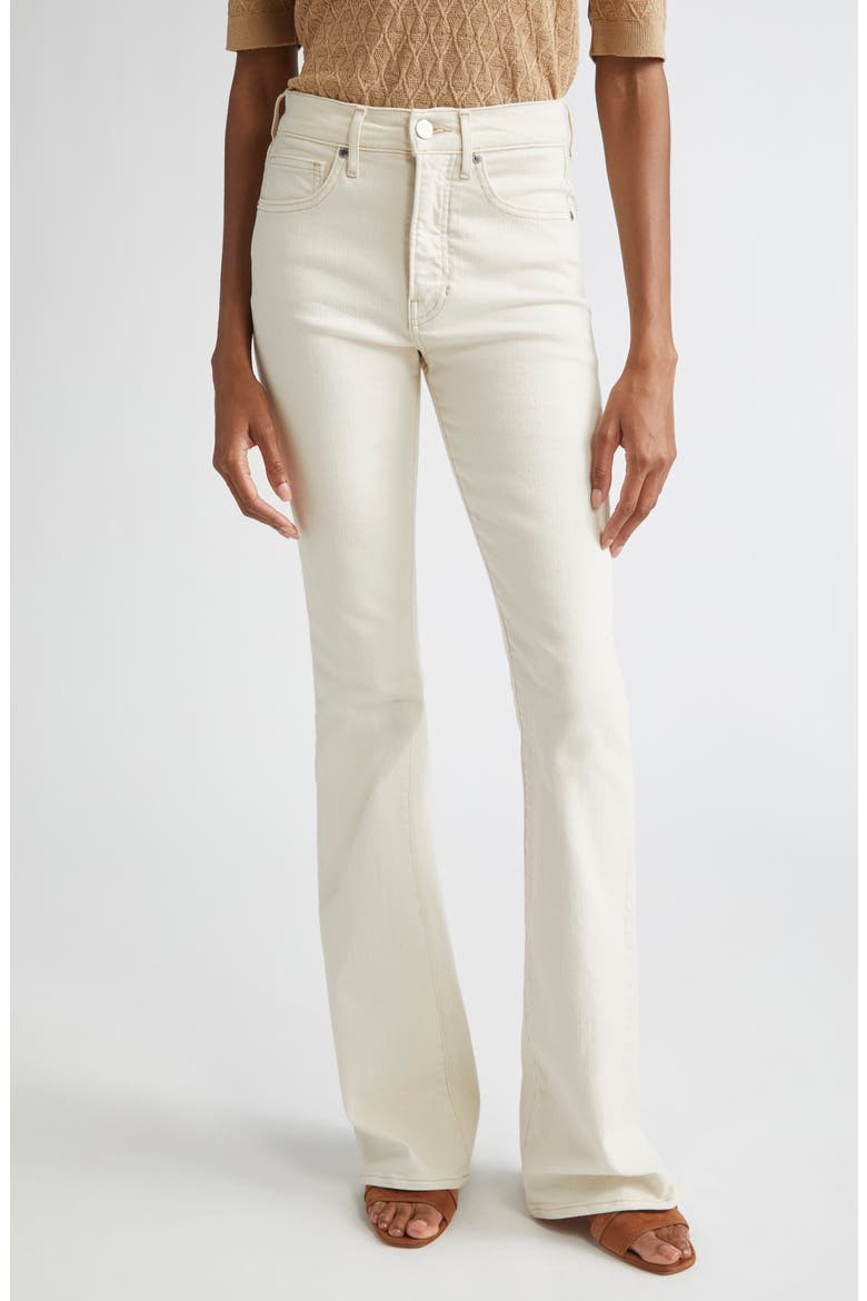 Beverly High Waist Skinny Flare Jeans, Main, color, ECRU