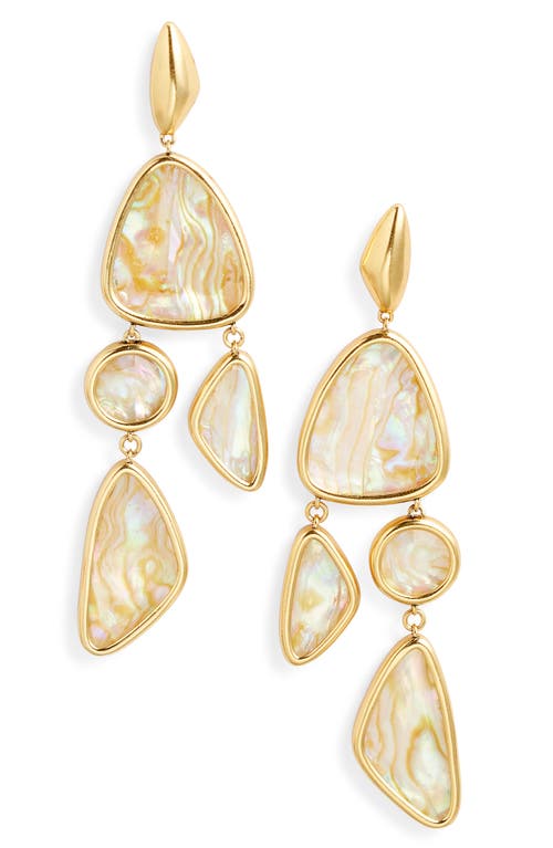 Kendra Scott Margo Statement Earrings In Vintage Gold Abalone