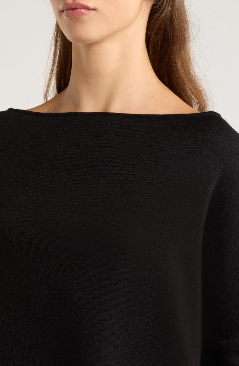 Natori Himalaya Bateau Neck Pajama Top, Alternate, color, Black