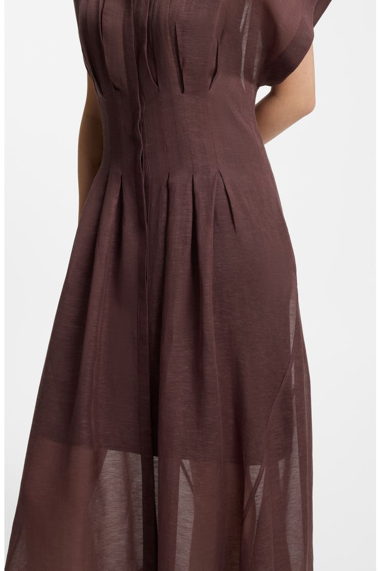 Davinata Sheer Pleat Shirtdress, Alternate, color, MOCHA