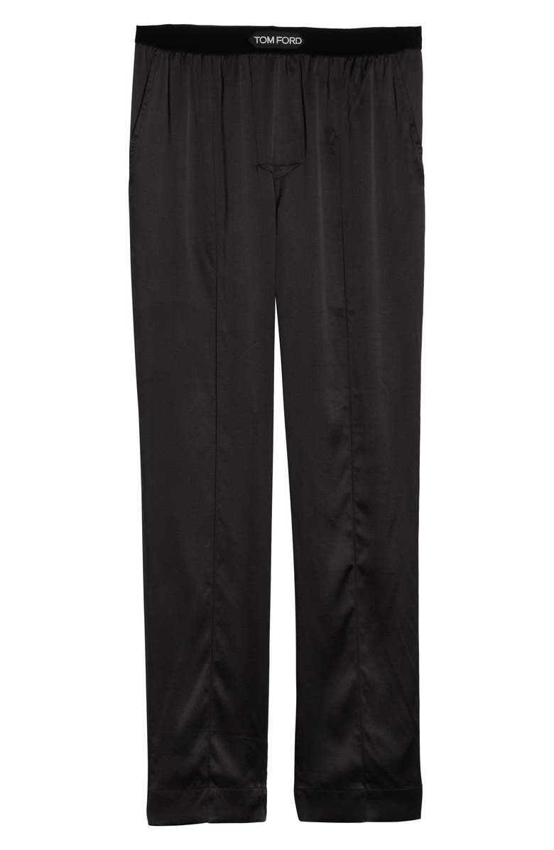 TOM FORD Stretch Silk Pajama Pants, Alternate, color, Black