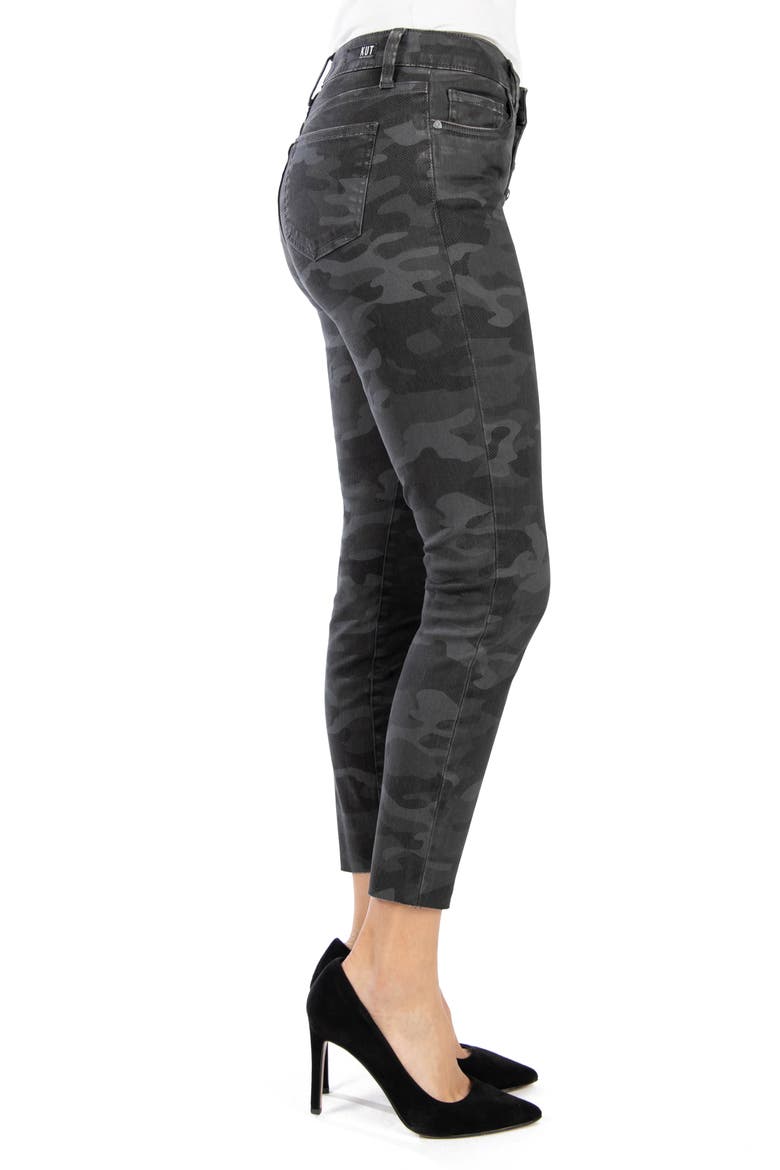 Connie High Waist Raw Hem Ankle Skinny Jeans, Alternate, color, BLACK/ GREY