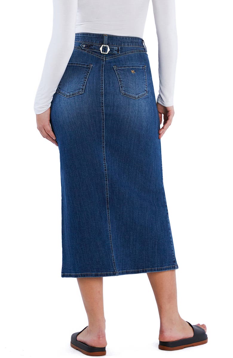 Wash Lab Denim Cottage Denim Skirt, Alternate, color, Super Denim