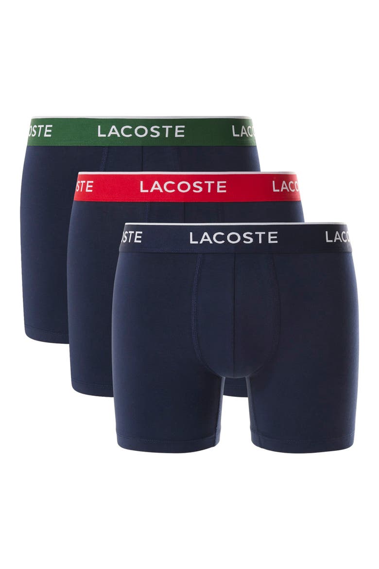 Core Essentials Assorted 3-Pack Stretch Cotton Boxer Briefs, Alternate, color, NAVY BLUE/ GREEN-RED-NAVY