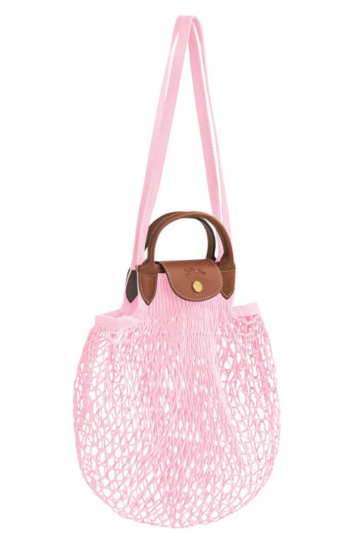 Longchamp Filet Cotton Net Shoulder Tote Bag In Pink