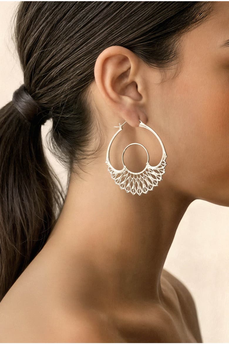Iris Hoops, Alternate, color, Silver
