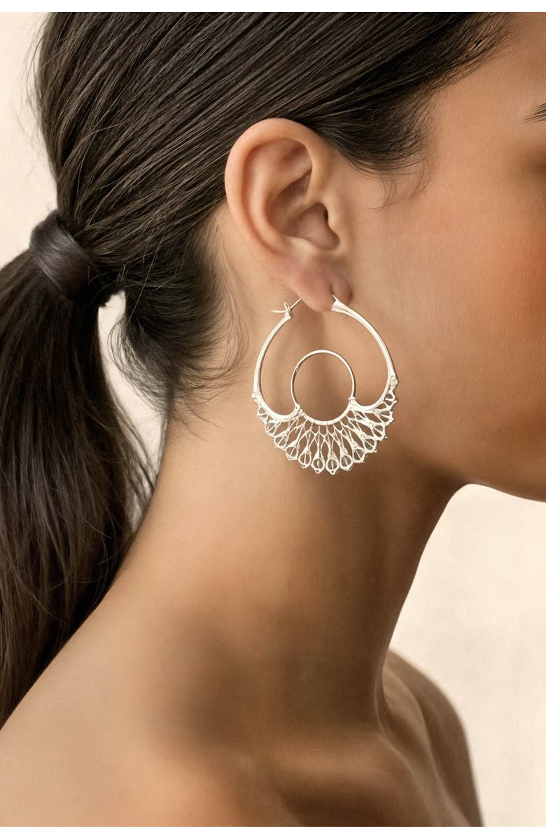 Astor & Orion Iris Hoops, Alternate, color, Silver