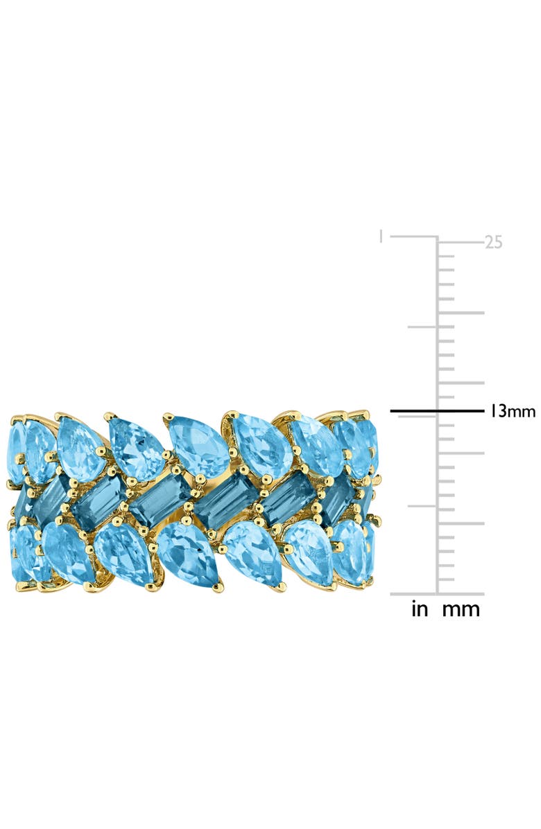Julianna B. Blue Topaz 3-Row Wide Band Ring 10k, Alternate, color, Topaz