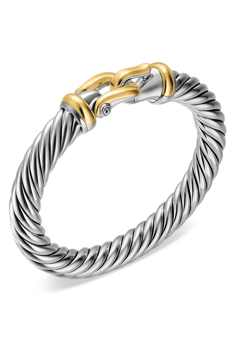 The Cable Collection 14k Gold Buckle Flex Bracelet, Alternate, color, SILVER