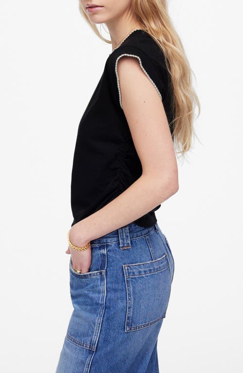Madewell Sutro Stitched Muscle Tee In Jet Black