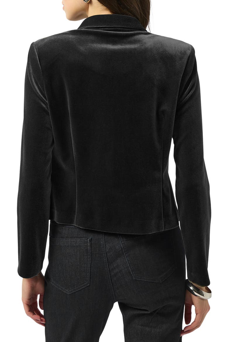 Stretch Velvet Military Blazer, Alternate, color, BLACK
