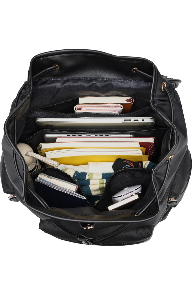 ELLE Wayfarer 23L Monogram Travel Backpack, Alternate, color, Black