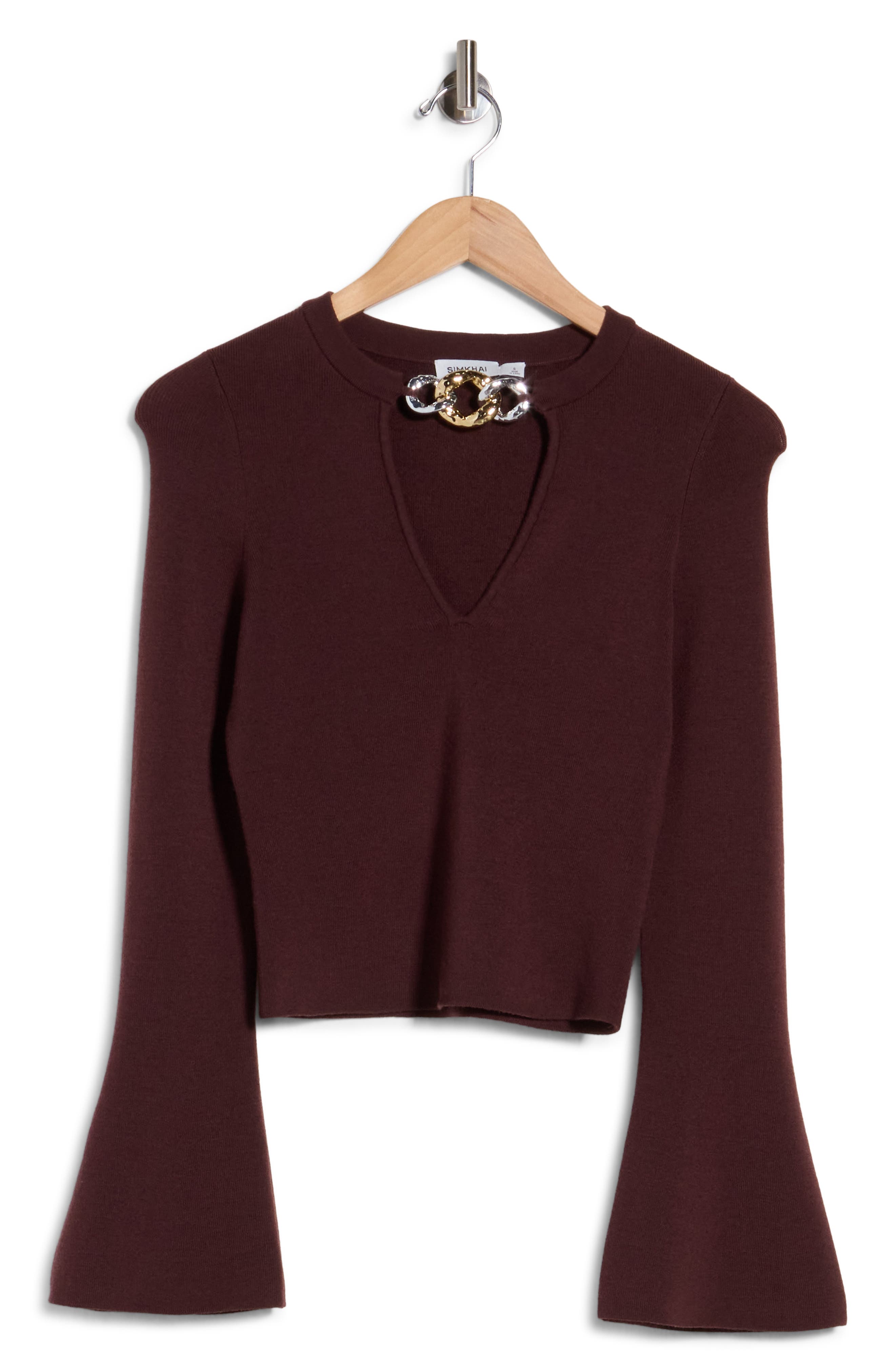 Evren Chain Neck Merino Wool Top