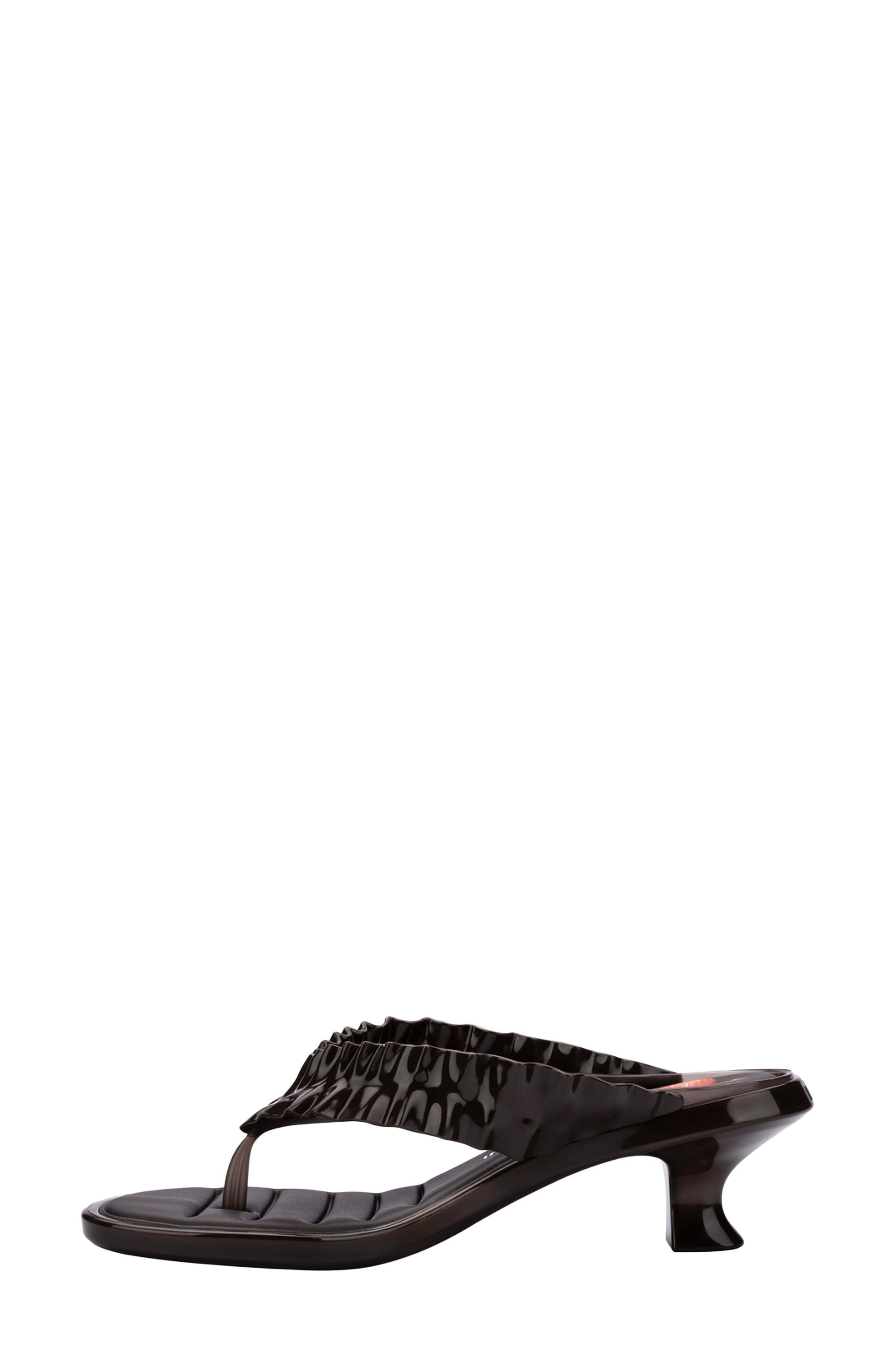 x Ganni Kitten Heel Flip Flop, Alternate, color, BROWN