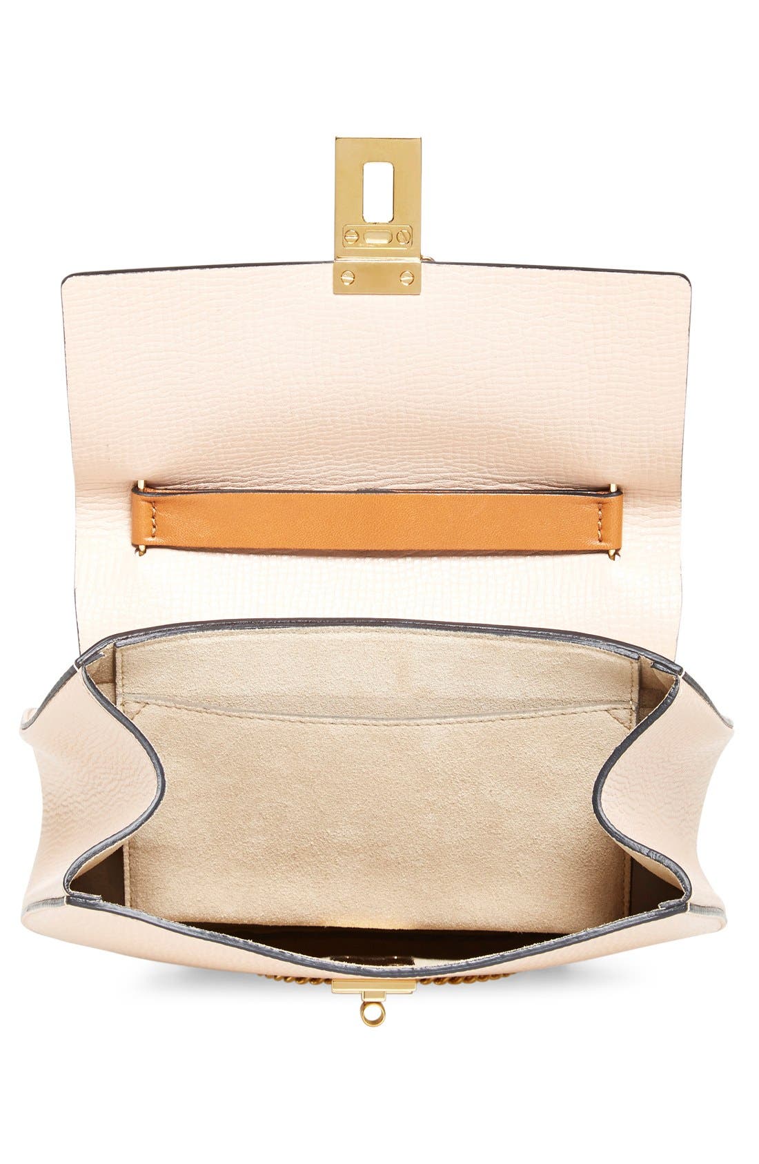 'Small Drew' Leather Shoulder Bag, Alternate, color, POWDER BEIGE