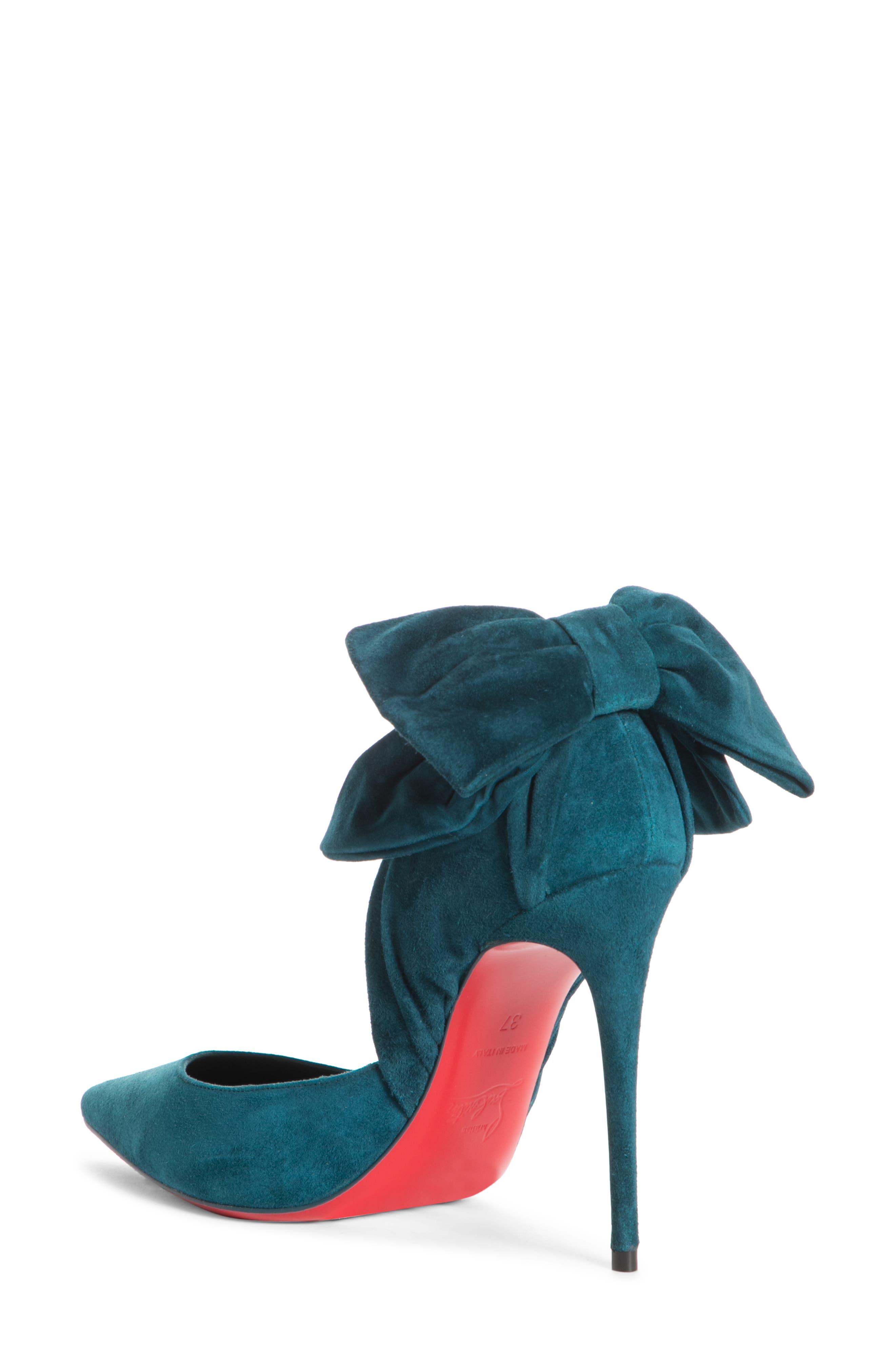 Christian Louboutin Rabakate Bow Pointed Toe Pump, Alternate, color, 