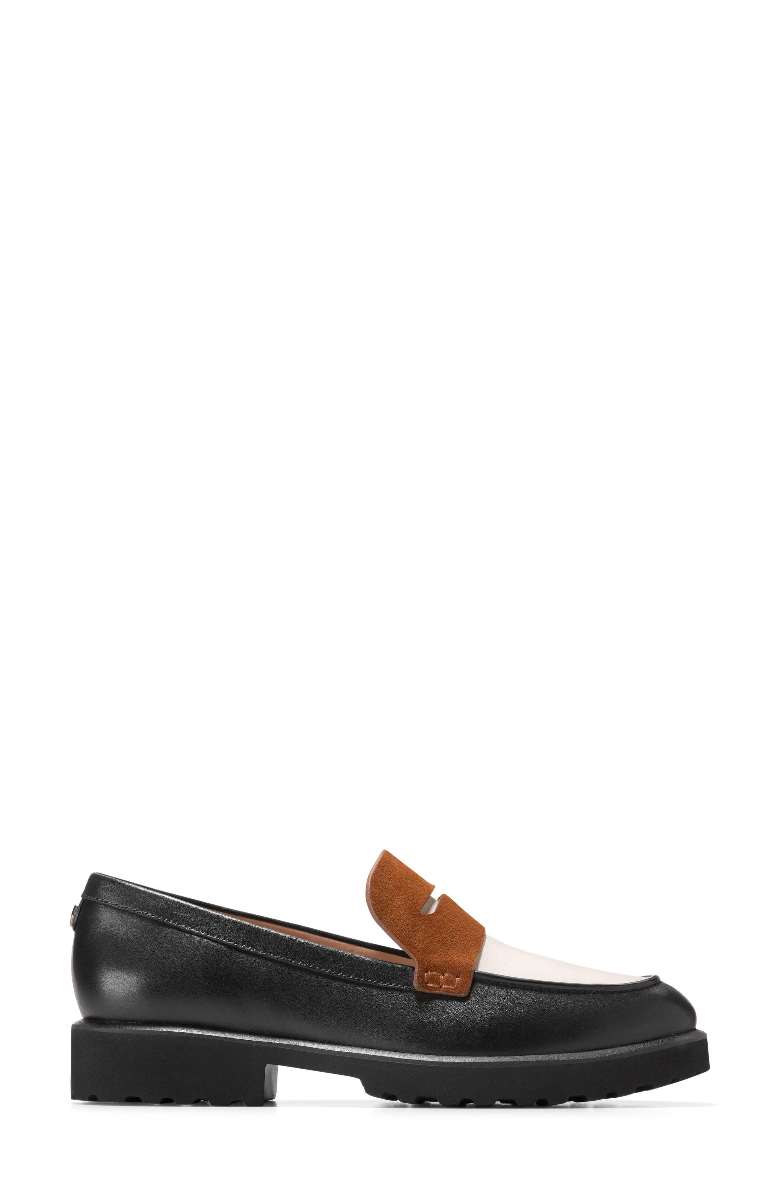 Cole Haan Gwendolyn Penny Loafer, Alternate, color, Black / Ivory / Tobacco