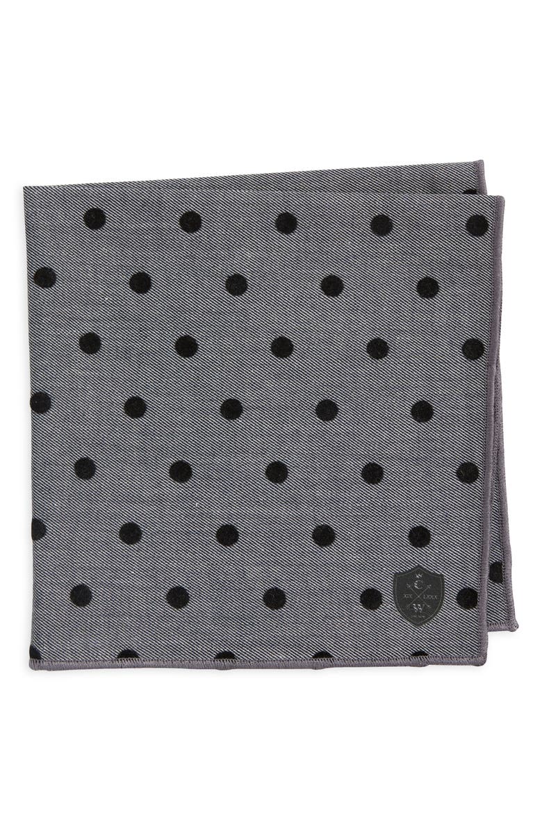 CLIFTON WILSON Polka Dot Cotton Pocket Square, Main, color, 