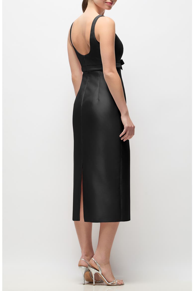 Hattie Satin Sheath Dress, Alternate, color, BLACK
