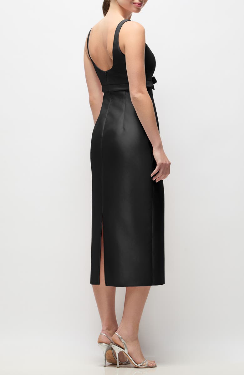 Alfred Sung Hattie Satin Sheath Dress, Alternate, color, Black