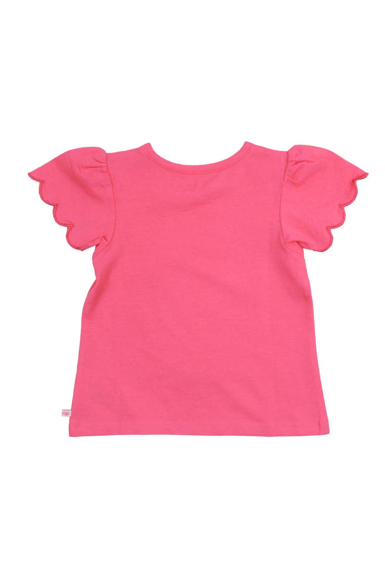 Baby Girls Short Sleeve Scallop Tee, Alternate, color, Hot Pink