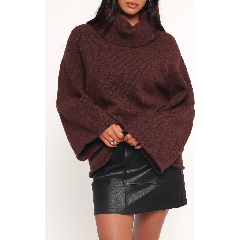 Petal And Pup Petal & Pup Bindy Oversize Turtleneck Sweater In Brown