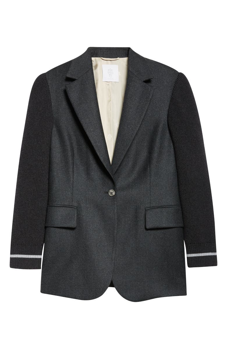 Eleventy Wool Blend Knit Blazer, Alternate, color, 168 Carbon