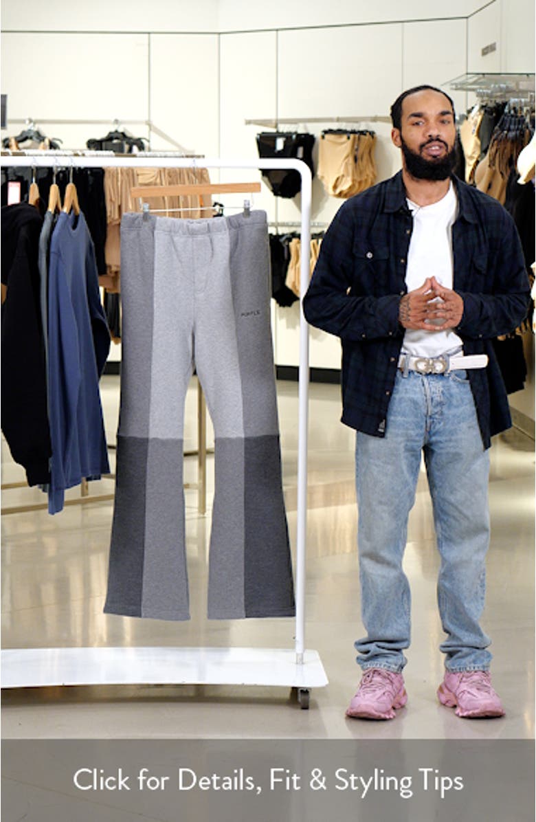 Patchwork Fleece Flare Leg Pants, sales video thumbnail