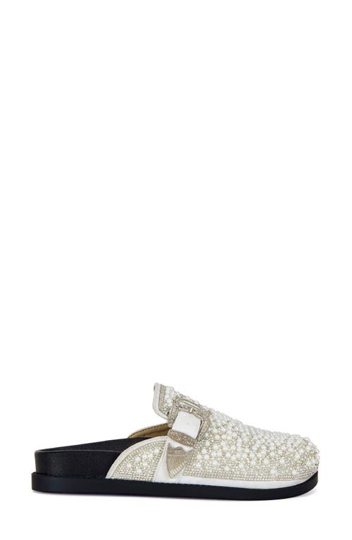 Azalea Wang Virgile Faux Pearl & Rhinestone Clog In Silver