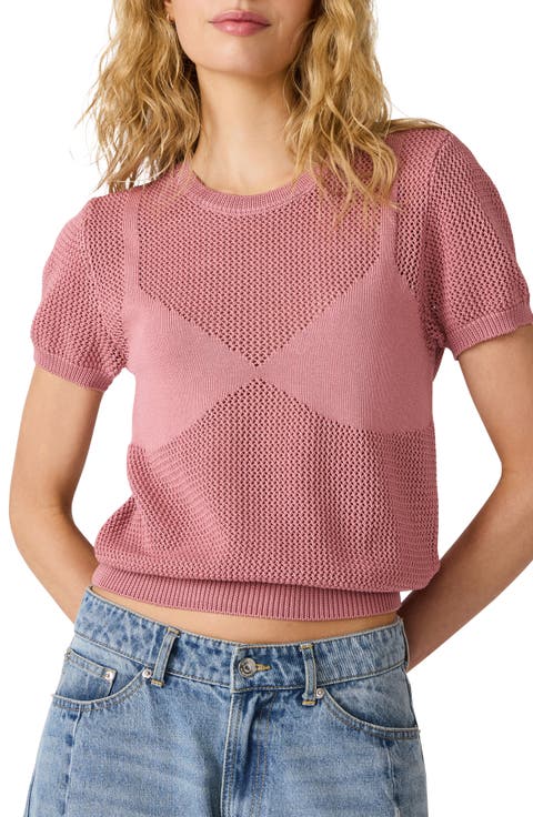 Blakelee Open Stitch Short Sleeve Sweater