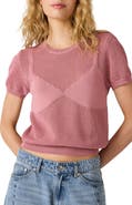 Steve Madden Blakelee Open Stitch Short Sleeve Sweater