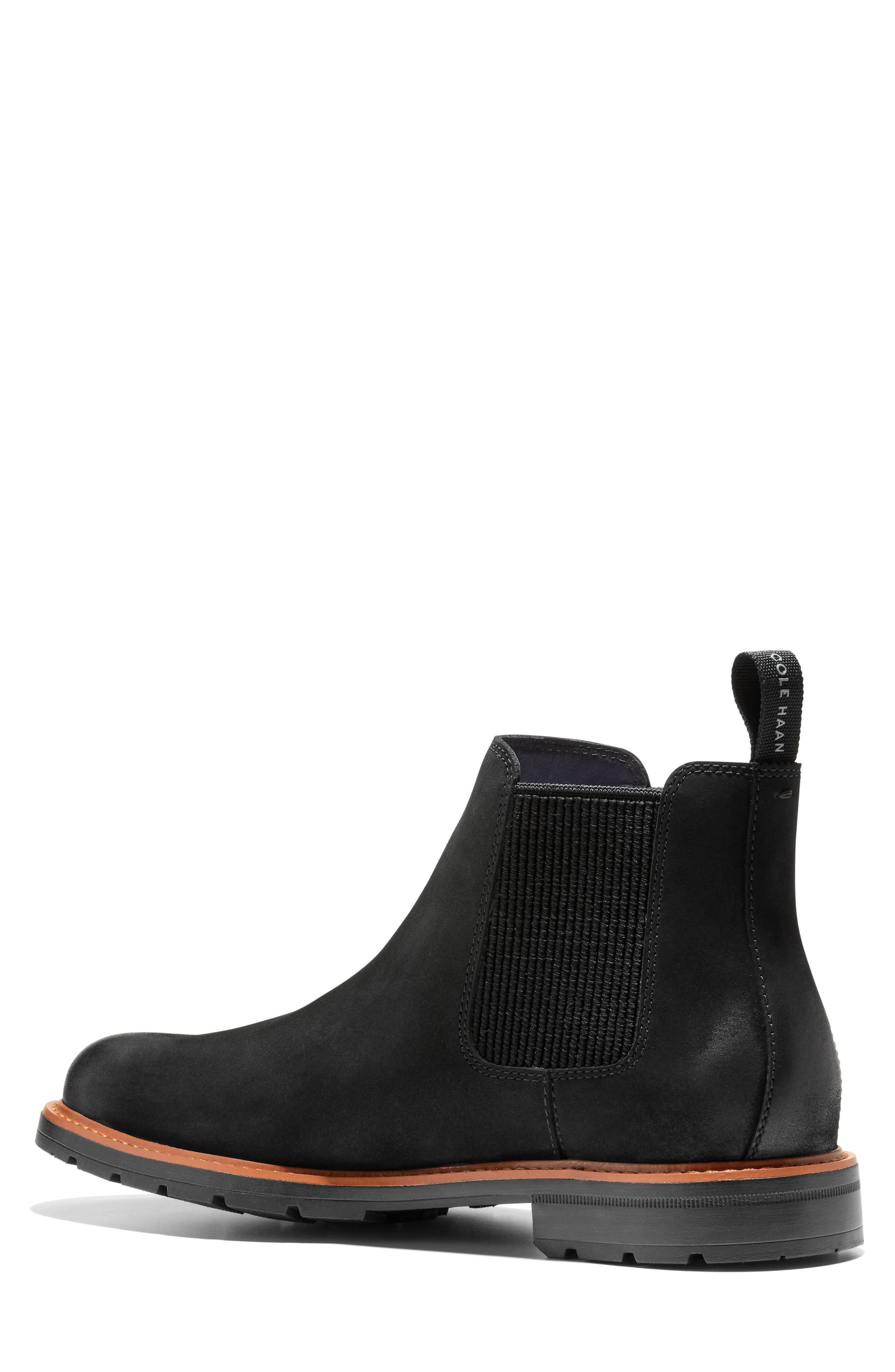 Cole Haan Chamberlin Grand Water Resistant Chelsea Boot, Alternate, color, Black Nubuck / Black