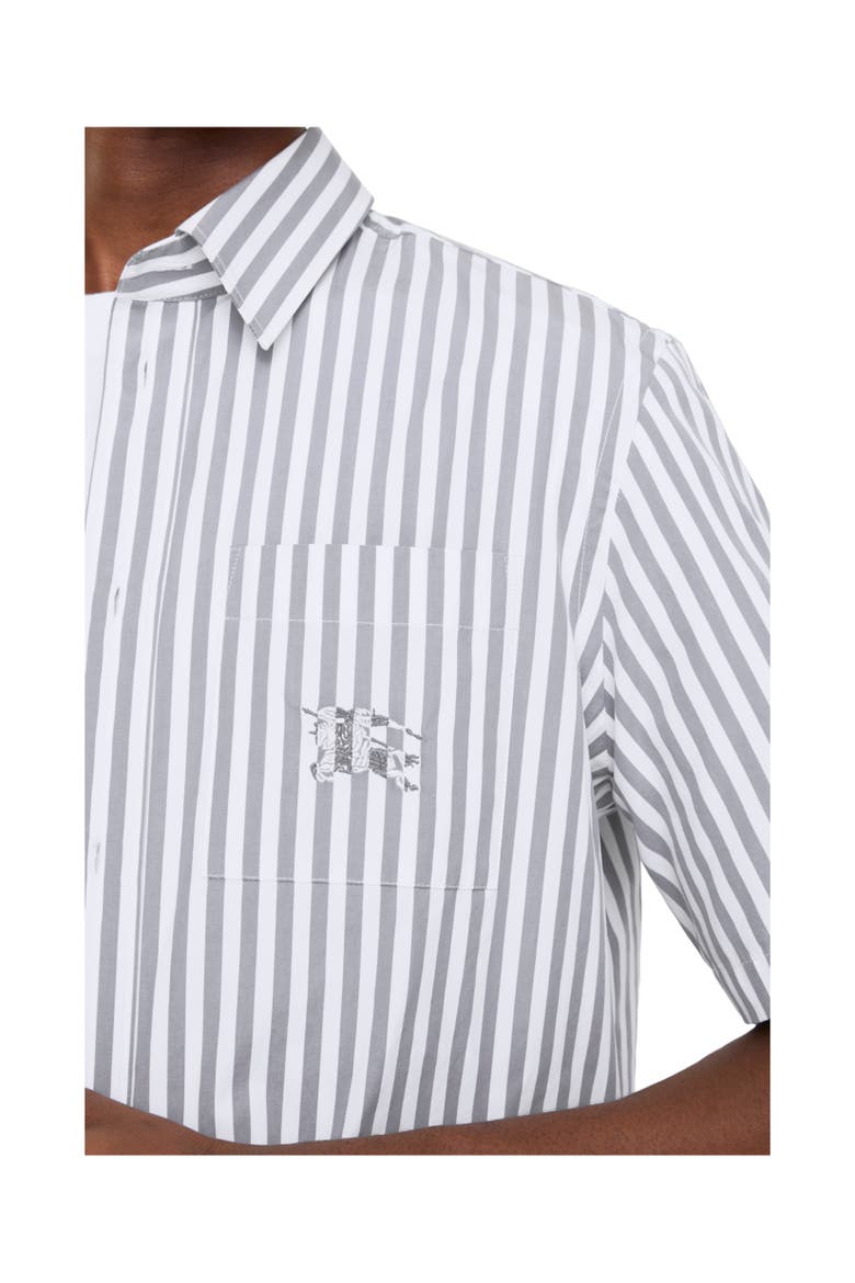 Striped Cotton Poplin Shirt, Alternate, color, Marble grey/white