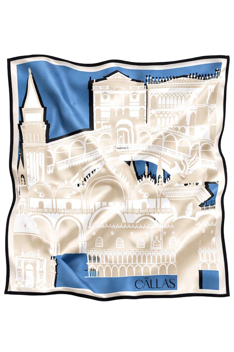 Large Scarf Printed doubleface scarf, Main, color, Lagoon