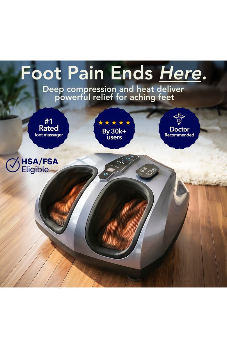 MIKO Shiatsu Foot Massager with Heat, LCD Display, Alternate, color, Charcoal