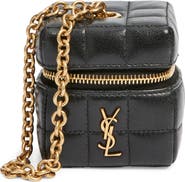 Saint Laurent Mini Cassandre Matelassé Carré Leather Wristlet