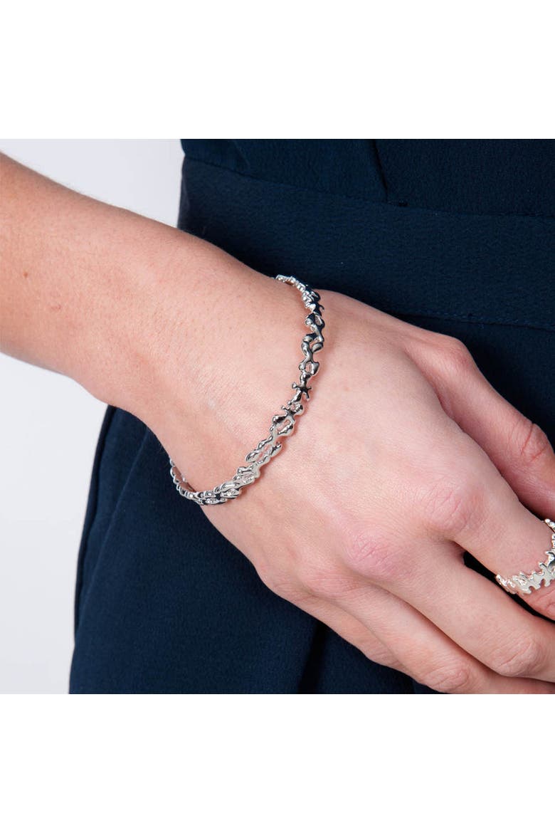 Thin Splash Bangle, Alternate, color, Silver