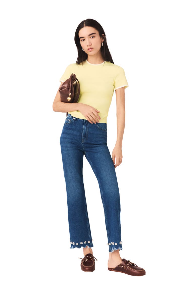 Beaded bootcut jeans, Alternate, color, Blue